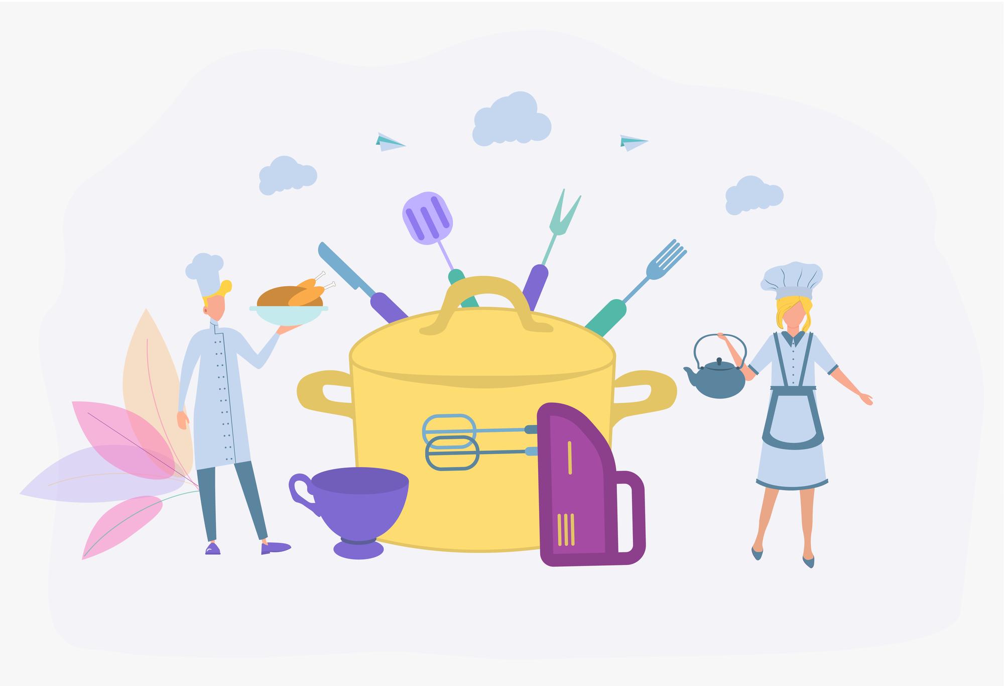 Ilustracja pakietów szkoleń kulinarnych